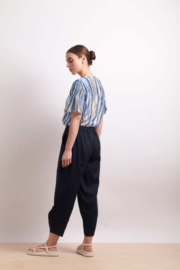 Neris - Draw The Line Blouse SN2838 - Azure Stripe - Image 5