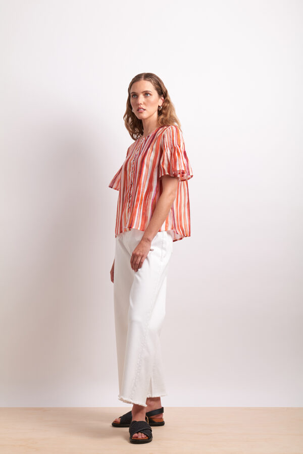 Neris - Draw The Line Blouse SN2838 - Koi Stripe - Image 3