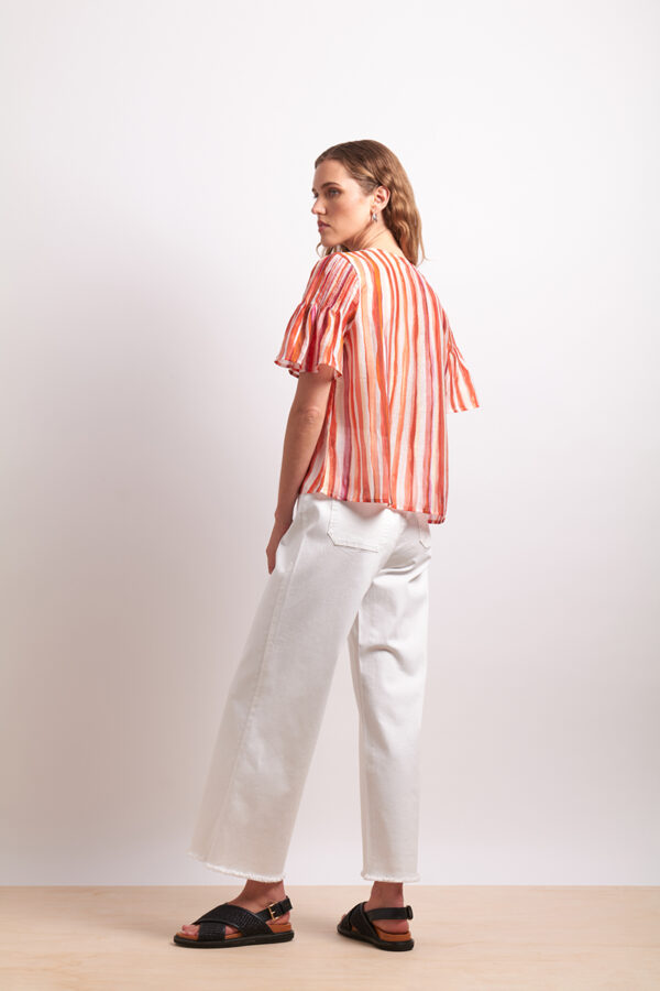 Neris - Draw The Line Blouse SN2838 - Koi Stripe - Image 4