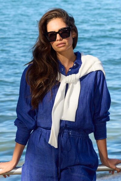 SILLS - 12740 Princeton Linen Shirt- Iris