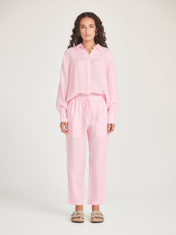 SILLS - 12740 Princeton Linen Shirt- Pink - Image 5