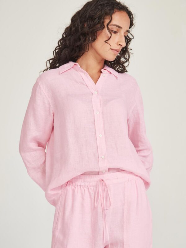 SILLS - 12740 Princeton Linen Shirt- Pink - Image 4