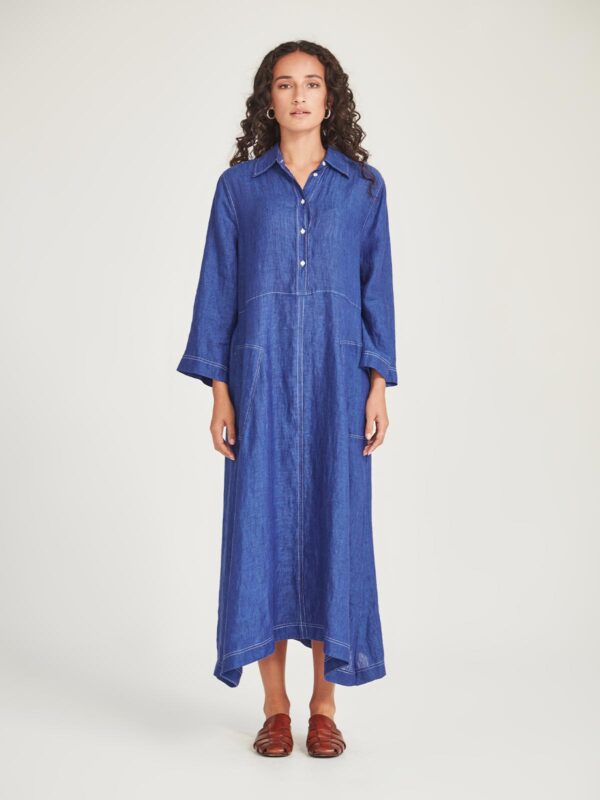 SILLS-Sofia Linen Shirtdress 12741- IRIS - Image 3
