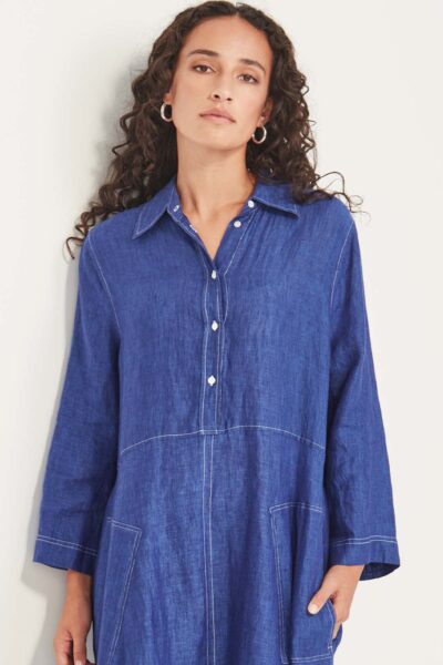 SILLS-Sofia Linen Shirtdress 12741- IRIS