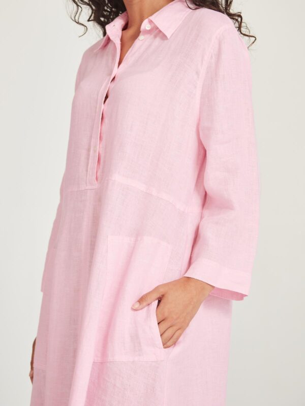 SILLS-Sofia Linen Shirtdress 12741- PINK - Image 5