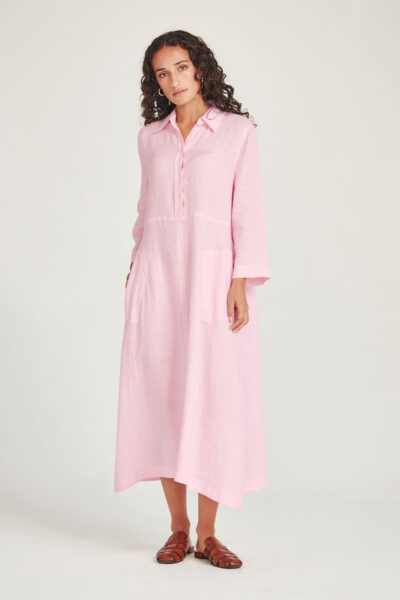 SILLS-Sofia Linen Shirtdress 12741- PINK