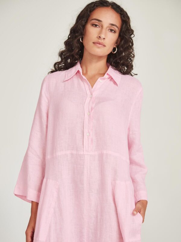 SILLS-Sofia Linen Shirtdress 12741- PINK - Image 2