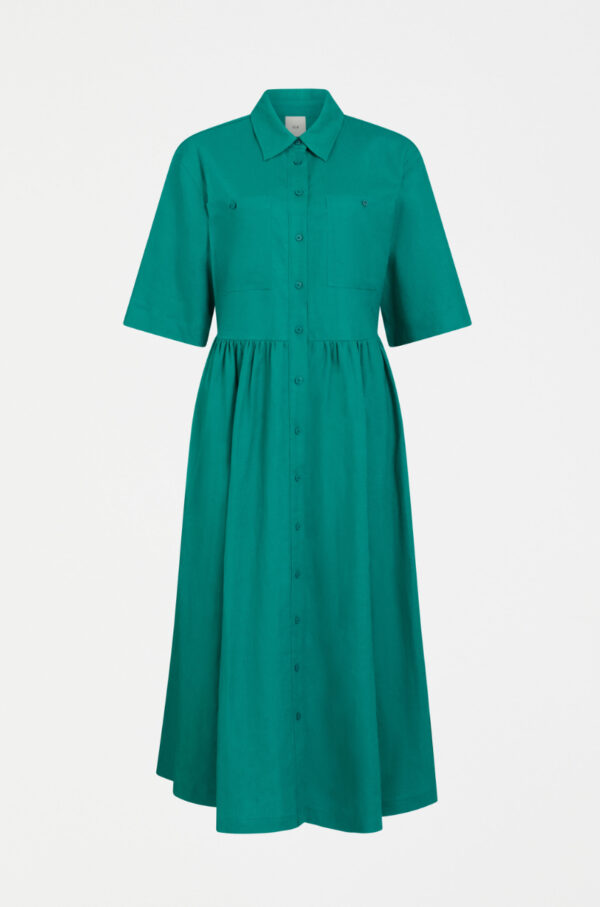 ELK - Llinen Light Dress - Deep Teal - Image 4