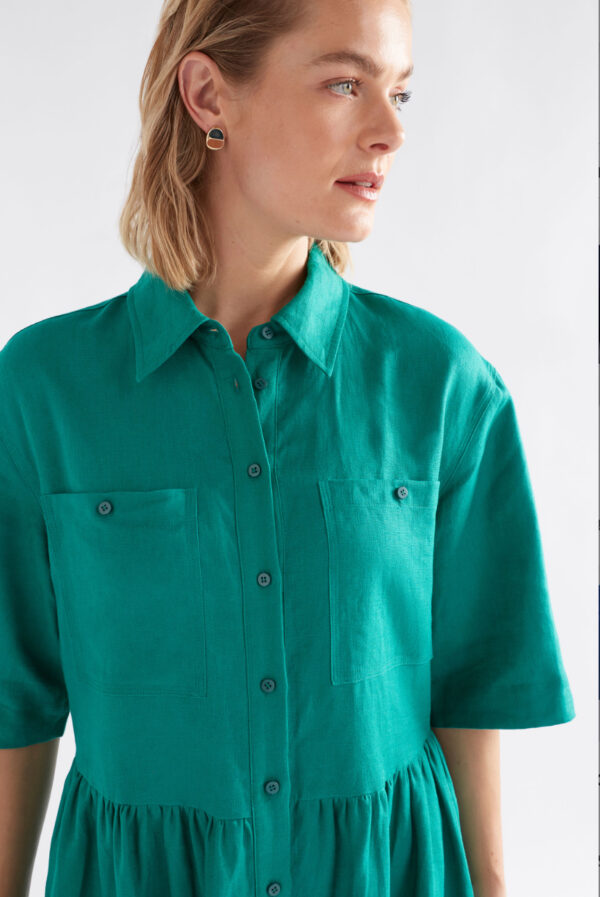 ELK - Llinen Light Dress - Deep Teal - Image 2