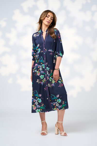 Loobie’s Story - La Boheme Shirt Dress LS3009 - Indigo Multi
