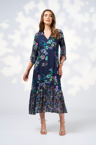 Loobie’s Story - La Boheme Midi Dress LS3010 - Indigo Multi