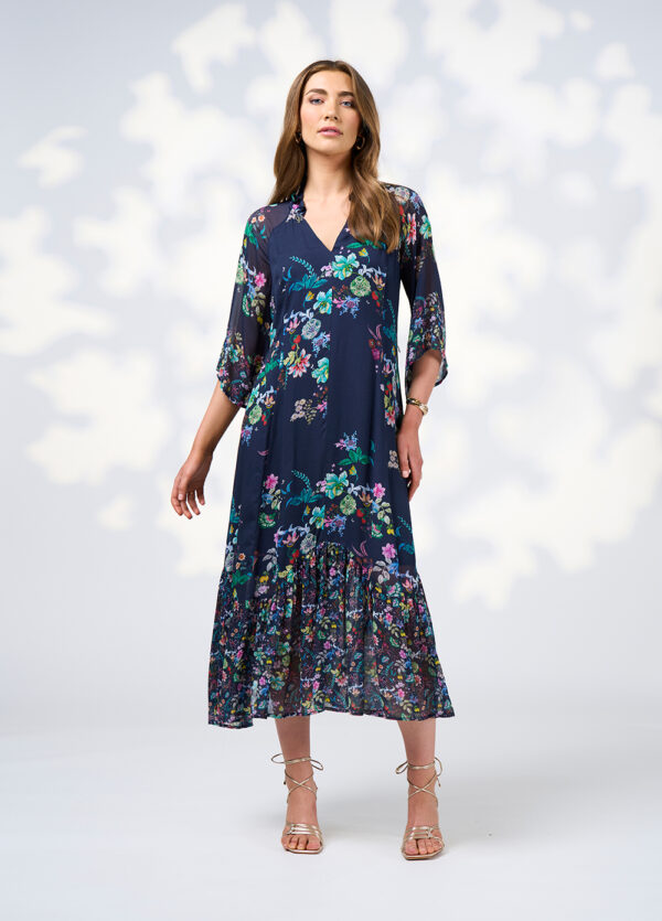 Loobie’s Story - La Boheme Midi Dress LS3010 - Indigo Multi