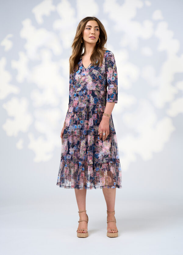 Loobie’s Story - Maeve Tulle Dress LS3027 - Indigo Multi - Image 2