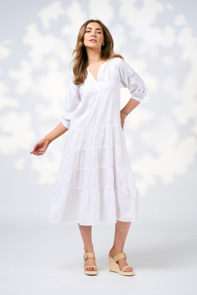 Loobie’s Story - Calli Midi Dress LS3077 - White