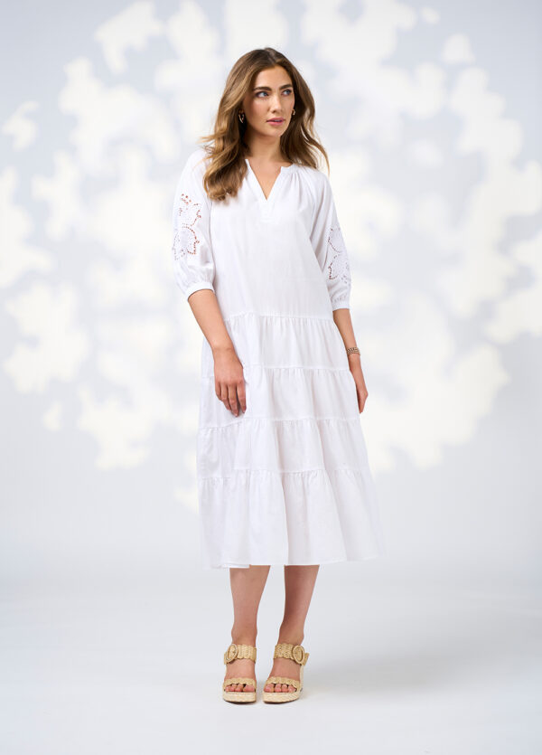 Loobie’s Story - Calli Midi Dress LS3077 - White - Image 2