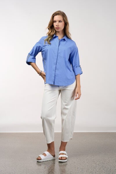 Madly Sweetly - Mixed Media Shirt MS1613 - Sky