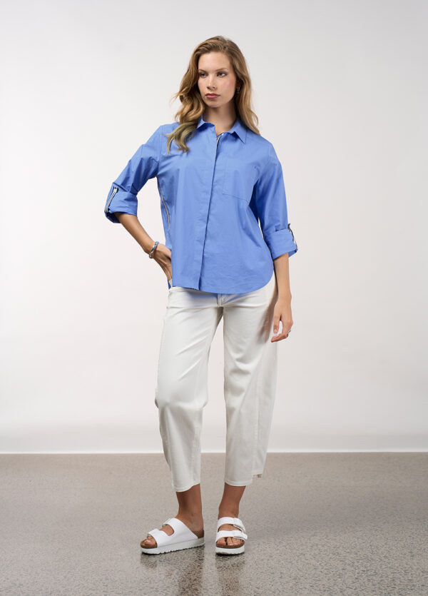Madly Sweetly - Mixed Media Shirt MS1613 - Sky