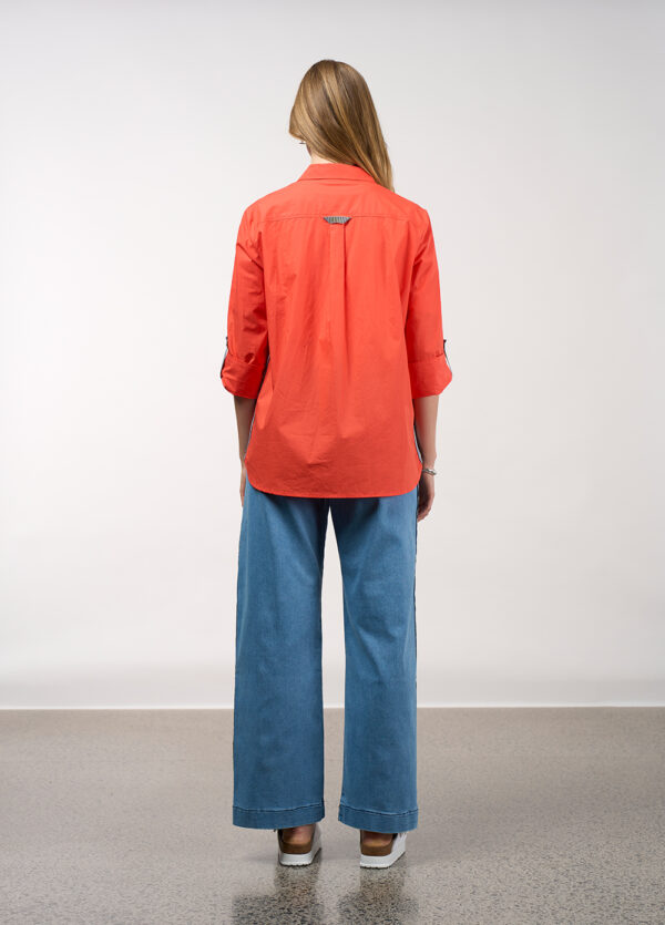 Madly Sweetly - Mixed Media Shirt MS1613 - Tangerine - Image 5