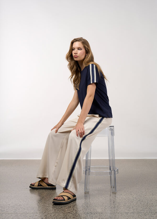 Madly Sweetly - Linear Tee MS1617 - Navy