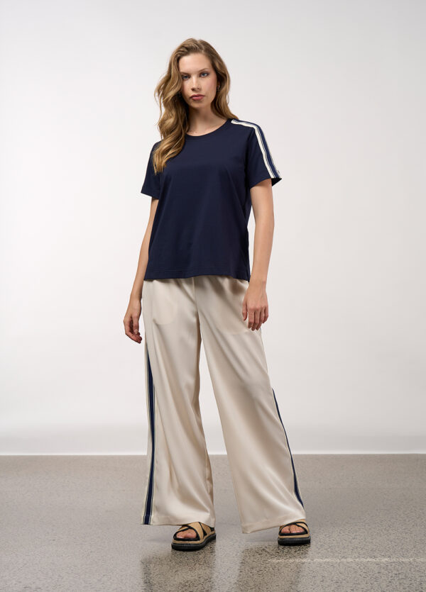 Madly Sweetly - Linear Tee MS1617 - Navy - Image 5