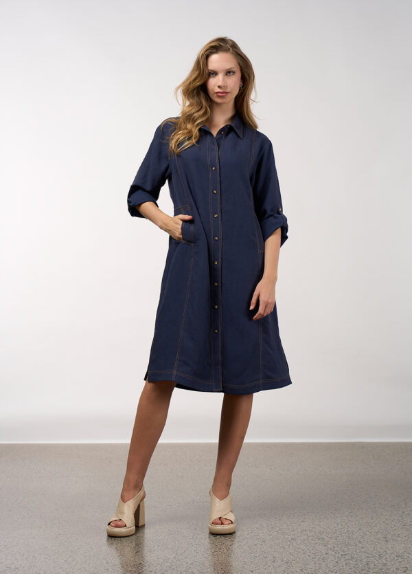 Madly Sweetly - Aspect Trench Dress MS1661 - Navy