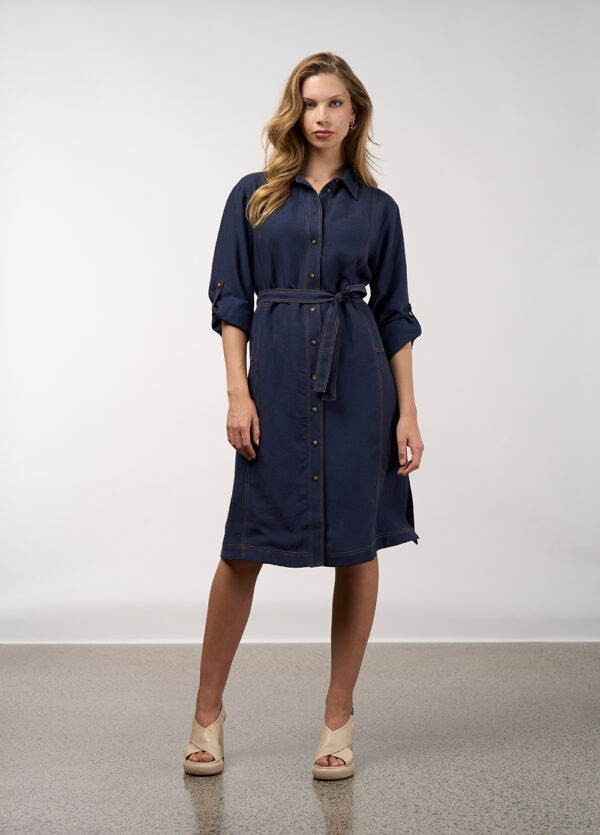 Madly Sweetly - Aspect Trench Dress MS1661 - Navy - Image 3