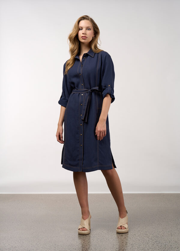 Madly Sweetly - Aspect Trench Dress MS1661 - Navy - Image 4