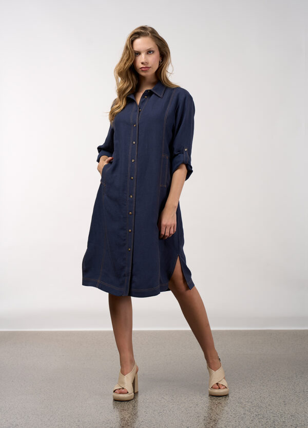 Madly Sweetly - Aspect Trench Dress MS1661 - Navy - Image 2