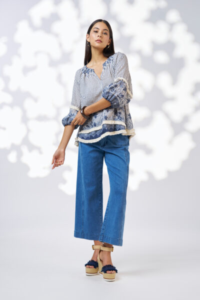 Loobie’s Story - Xanthe Top LS3107X - Indigo Multi