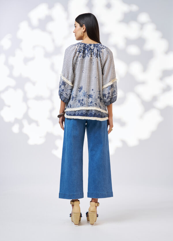 Loobie’s Story - Xanthe Top LS3107X - Indigo Multi - Image 2