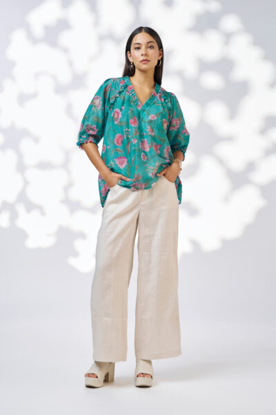 Loobie’s Story - Anaphora Top LS3113 - Aqua Multi