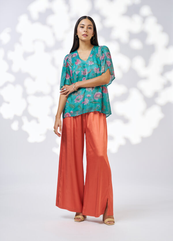 Loobie’s Story - Anaphora Blouse LS3114 - Aqua Multi - Image 2