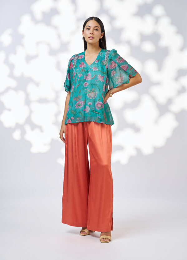 Loobie’s Story - Anaphora Blouse LS3114 - Aqua Multi - Image 3