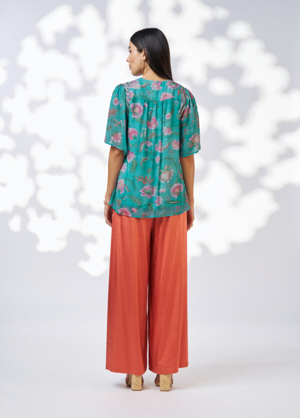 Loobie’s Story - Anaphora Blouse LS3114 - Aqua Multi - Image 4