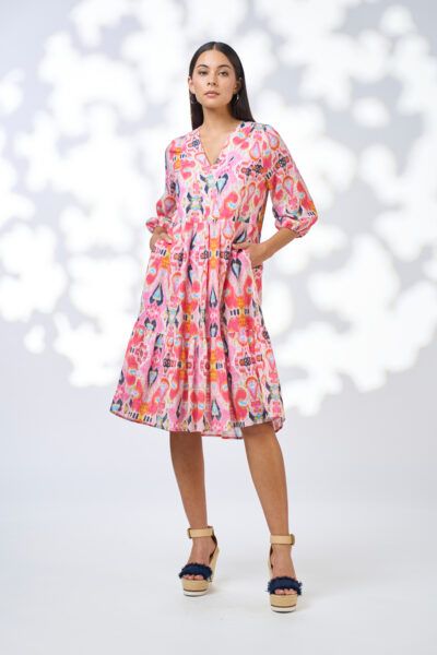 Loobie’s Story - Solana Dress LS3120 - Flamingo Multi