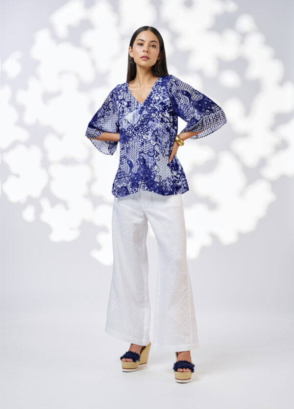 Loobie’s Story - Isla Blouse LS3131C - Cobalt Multi - Image 2