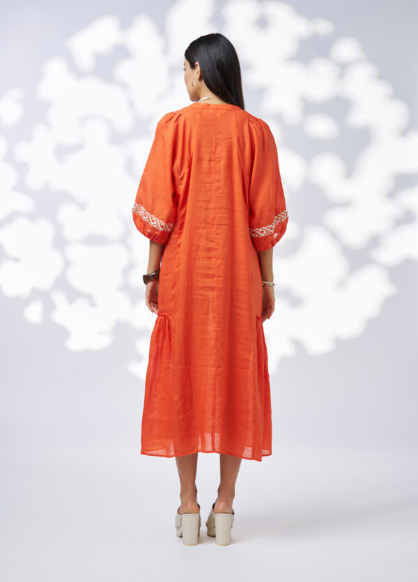 Loobie’s Story - Maya Midi Dress LS3177 - Burnt Orange - Image 3