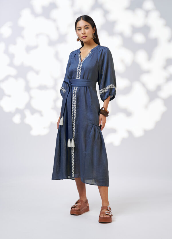 Loobie’s Story - Maya Midi Dress LS3177 - Denim - Image 5