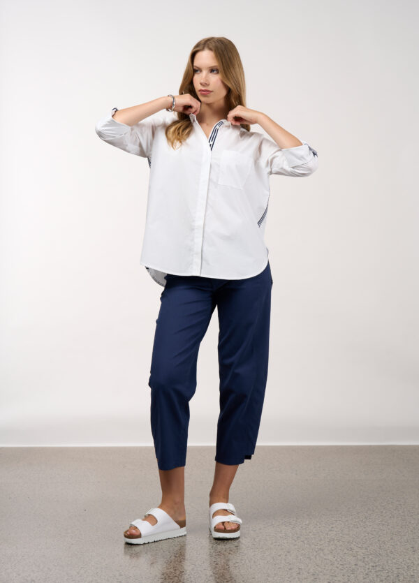 Madly Sweetly - Mixed Media Shirt MS1613 - White - Image 2