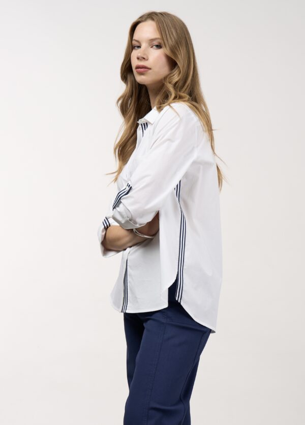 Madly Sweetly - Mixed Media Shirt MS1613 - White
