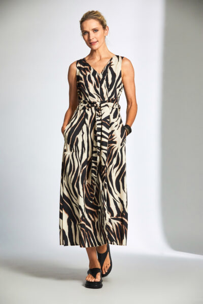 Peruzzi -  Print Dress S25111- Animal (with a cap sleeve)