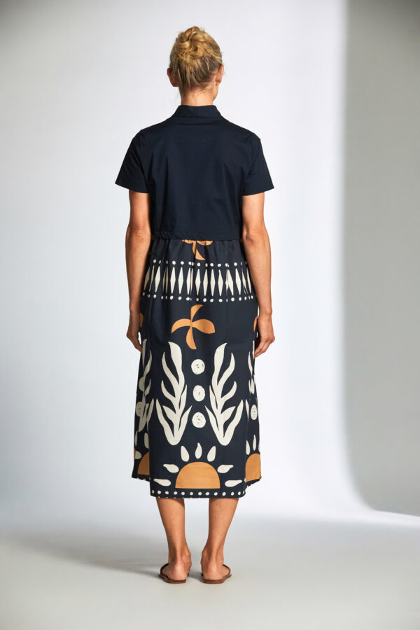 Peruzzi - Print Dress S25113 - Navy - Image 4