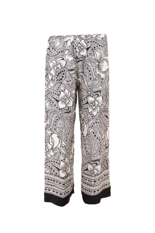 Peruzzi - Woodblock Print Trouser S24125 - Black/ Ecru - Image 3
