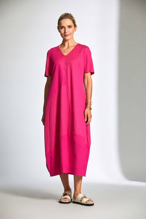 Peruzzi - Two Tone Dress S25188 - Fuschia - Image 2