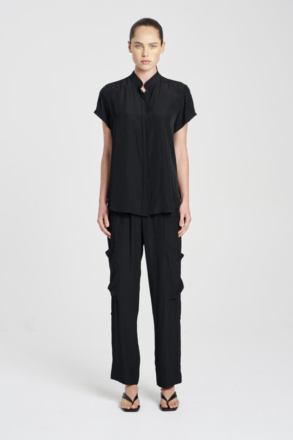Mela Purdie - Soft Stand Shirt F67 8629 - Navy (Presale) - Image 3
