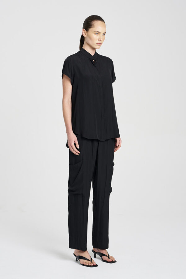 Mela Purdie - Soft Stand Shirt F67 8629 - Navy (Presale) - Image 2