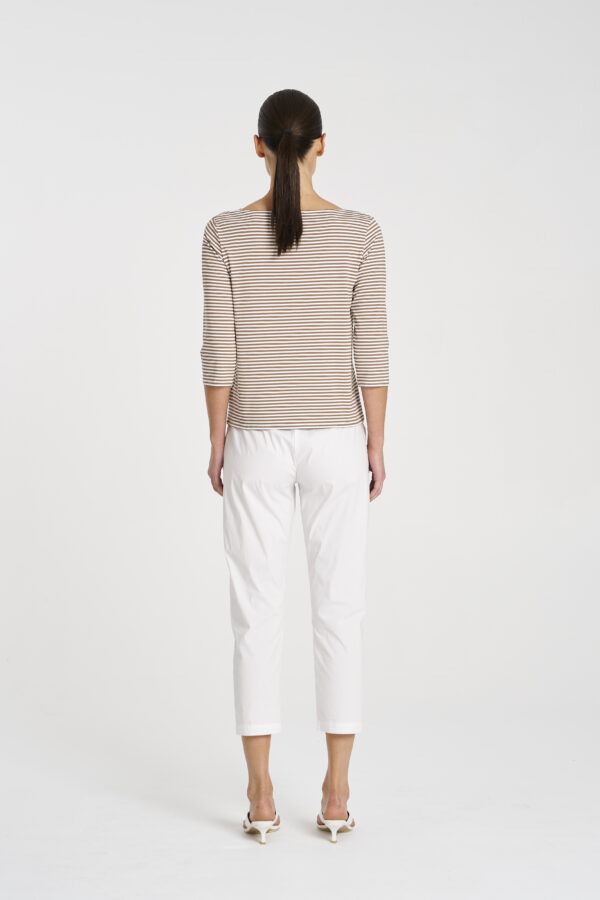 Mela Purdie - Relaxed Boat Neck F538 2630 -Yacht Stripe - Saddle/White (Presale) - Image 3
