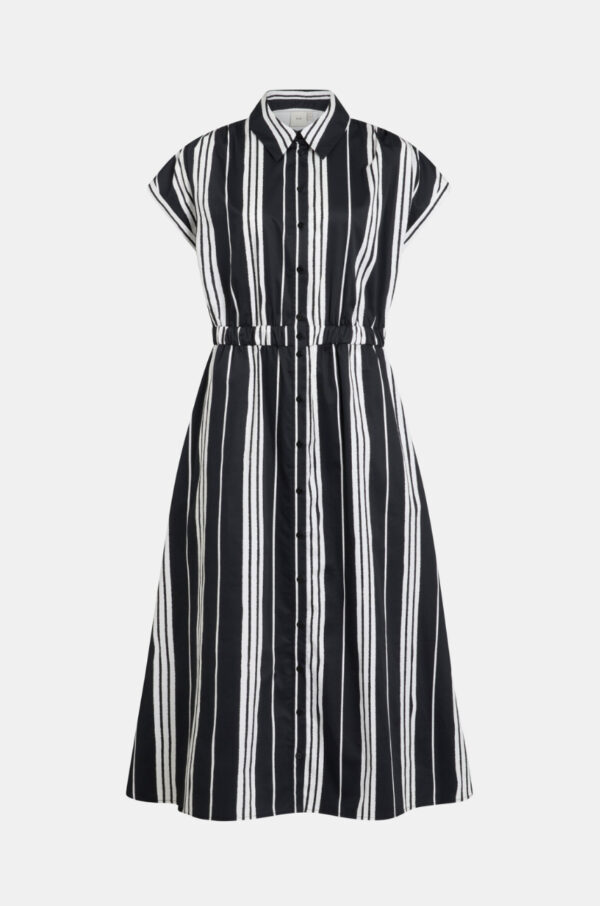 ELK- Reza Shirt Dress - Fez Black Stripe A1371B - Image 3