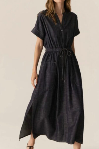 POL - Avrid Drawcord Dress PP5561B - Chambray