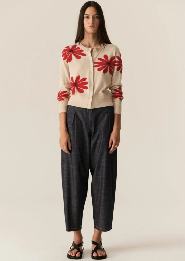 POL - Lask Daisy Cardigan PP5538 - Ecru/Red